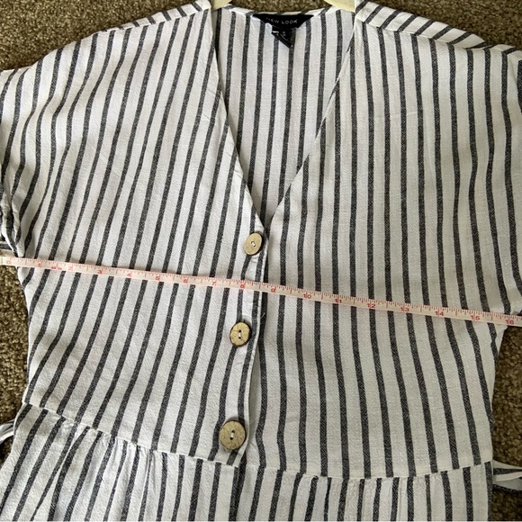 Linen blend striped midi dress - New Look Size 6 - Picture 3 of 7